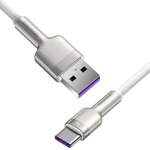 Дата кабель Baseus Cafule Metal Data USB to Type-C 66W (2m) (CAKF0002) White