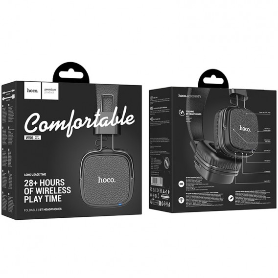 Накладні бездротові навушники Hoco W56 Earl Black