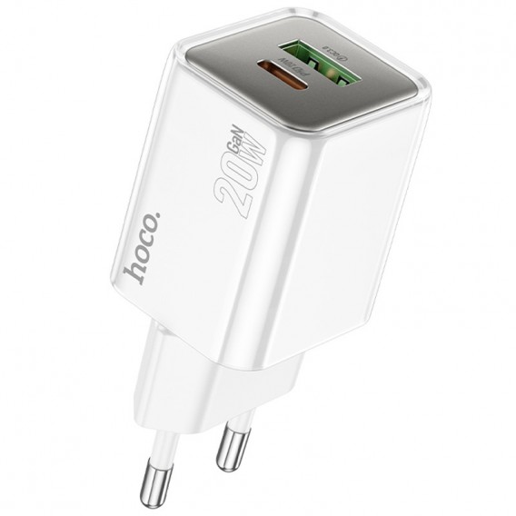 Блок живлення Hoco N46 Glorious PD20W+QC3.0 (1USB-A/1C) White