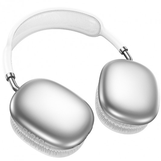 Накладні бездротові навушники Borofone BO22 Plus Elegant Silver - зображення 1 