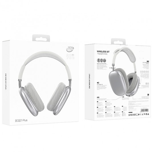Накладні бездротові навушники Borofone BO22 Plus Elegant Silver - зображення 2 