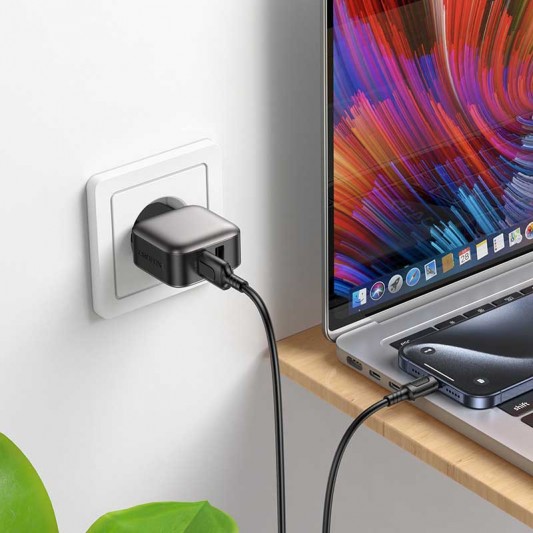 МЗП Borofone BAS51A Absolute 12W (2USB-A) + кабель USB to Type-C Black - зображення 4 