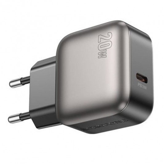 МЗП Borofone BAS53A Absolute PD20W (1USB-C) + кабель Type-C to Type-C Black - зображення 1 
