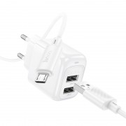 МЗП Hoco CS51A Surplus (2USB-A) + кабель USB to MicroUSB White