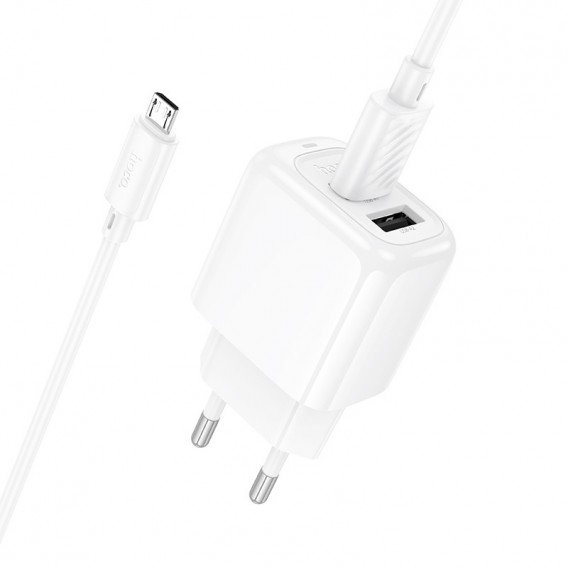 Блок живлення Hoco CS51A Surplus (2USB-A) + кабель USB to MicroUSB White