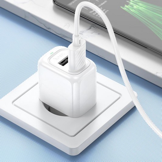 МЗП Hoco CS51A Surplus (2USB-A) + кабель USB to MicroUSB White - зображення 7 