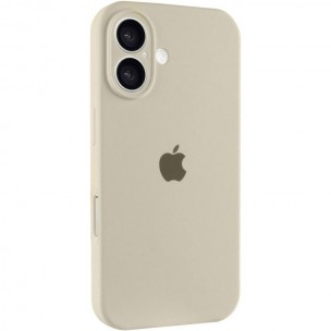 Чехол Silicone Case Full Camera Protective (AA) для Apple iPhone 16 (6.1") Бежевый / Antique White