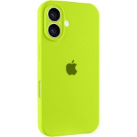 Чехол Silicone Case Full Camera Protective (AA) Apple iPhone 16 (6.1") Кислотно-зеленый / Acid Green