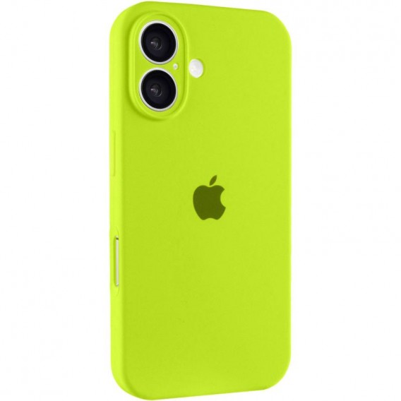 Чохол Silicone Case Full Camera Protective (AA) для Apple iPhone 16 (6.1") Кислотно-зелений / Acid Green