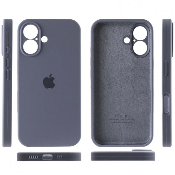 Чехол Silicone Case Full Camera Protective (AA) для Apple iPhone 16 (6.1") Серый / Lavender Gray