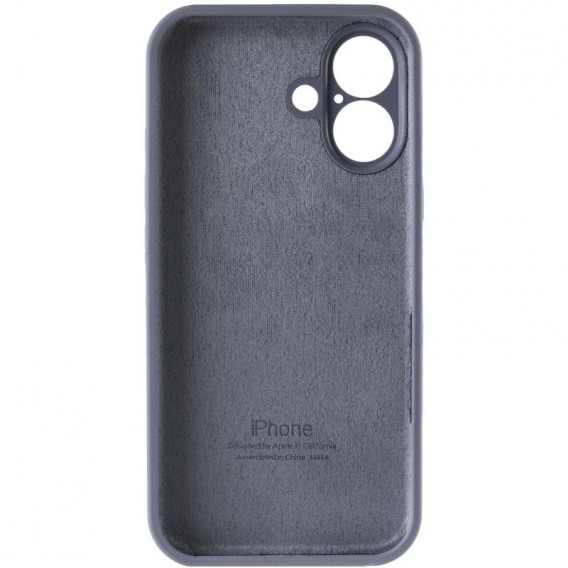 Чехол Silicone Case Full Camera Protective (AA) для Apple iPhone 16 (6.1") Серый / Lavender Gray