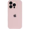 Чохол Silicone Case Full Camera Protective (AA) для Apple iPhone 16 Pro (6.3") Рожевий / Chalk Pink