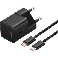 Блок питания Baseus GaN5 Fast Charger (mini) PD20W (1USB-C) + кабель Type-C to Type-C (P10110900113) Cluster Black