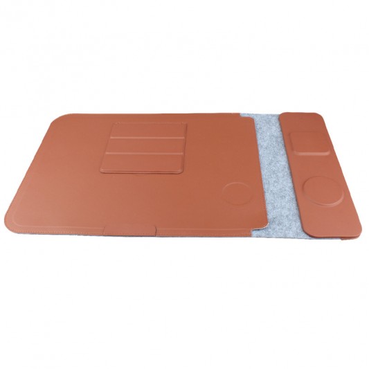 Підставка-чохол для ноутбуку STAND JD-S101 з БЗП 4in1 15W (13-14'') Brown - зображення 1 