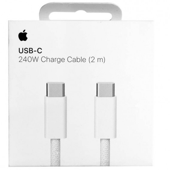 Дата кабель USB-C to USB-C FineWoven 240W for Apple (AAA) (2m) (box) Білий