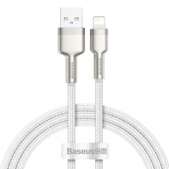 Дата кабель Baseus Cafule Series Metal USB to Lightning 2.4A (2m) (CALJK-B0) White