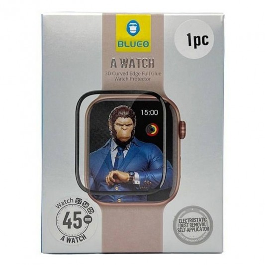 Полімерна 3D плівка Blueo High-Molecule для Apple Watch 7/8/9 45mm (+ аппликатор) Чорний - зображення 4 