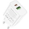 Блок питания Borofone BA88A Navy PD20W+QC3.0 (1USB-A/1C) White