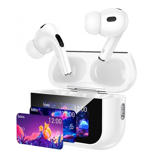Бездротові TWS навушники Hoco EW79 Bright with Touch Screen ANC White - зображення 3 
