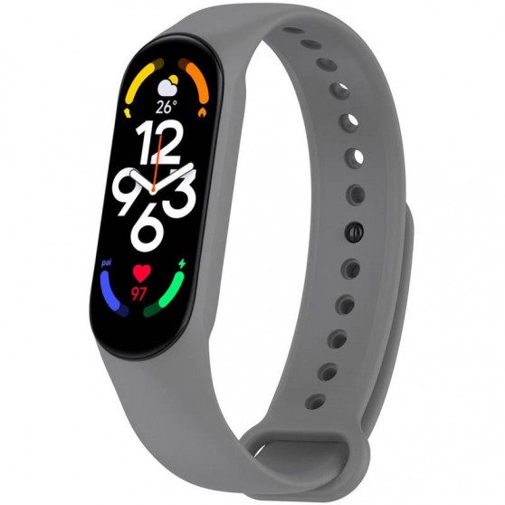 Силіконовий ремінець для Xiaomi Mi Band 7/6/5 Сірий / Gray