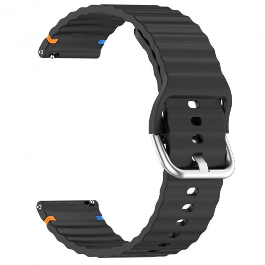 Силіконовий ремінець Wavy для Smart Watch 20mm Black - зображення 1 