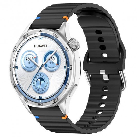 Силіконовий ремінець Wavy для Smart Watch 22mm Black