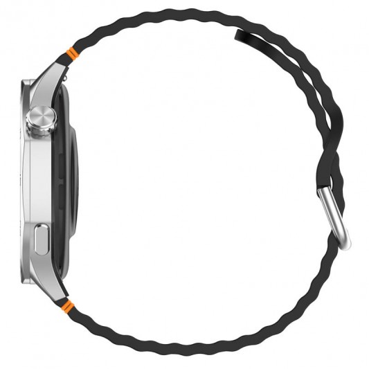 Силіконовий ремінець Wavy для Smart Watch 22mm Black - зображення 3 