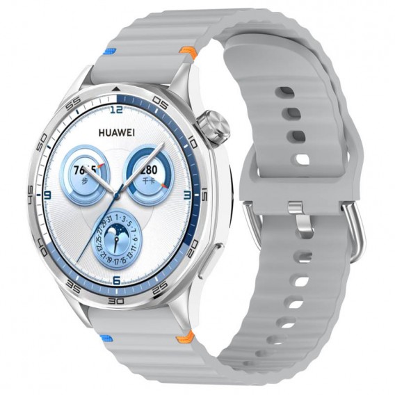 Силіконовий ремінець Wavy для Smart Watch 22mm Light Gray