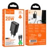 Блок живлення Hoco N60 Gentle PD20W (1USB-C) + кабель Type-C to Type-C Black