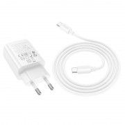 МЗП Hoco N63 Gentle PD30W+QC3.0 (1USB-A/1C) + кабель Type-C to Type-C White