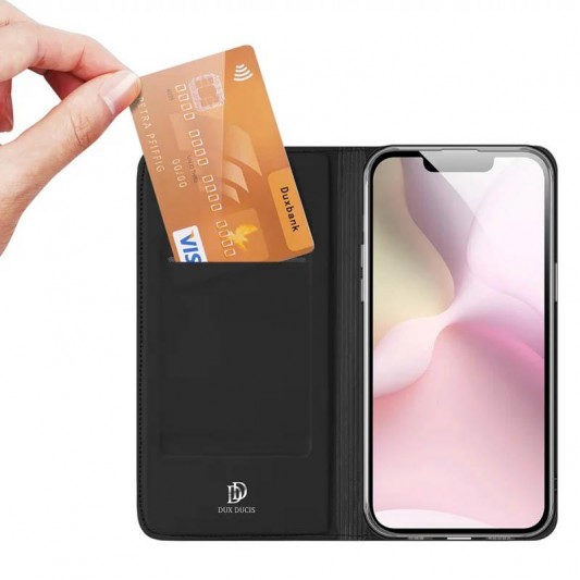 Чохол-книжка Dux Ducis з кишенею для візиток для Apple iPhone 16e (6.1") Чорний - зображення 1 