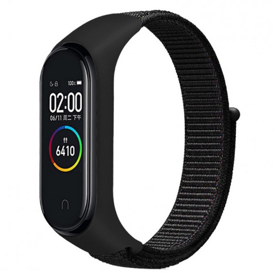 Ремінець Nylon New для Xiaomi Mi Band 3/4/5/6/7 Black