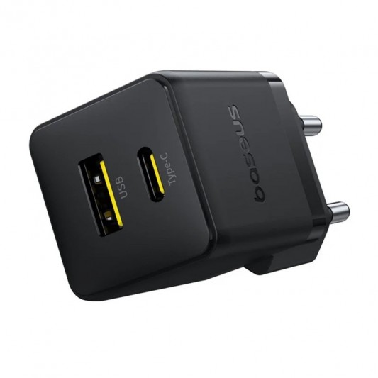 МЗП Baseus Palm Fast Charger 20W (1USB-A/1C) + кабель Type-C to Type-C (P10111608) Cluster Black - зображення 2 