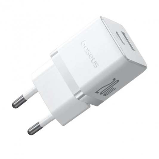 МЗП Baseus Palm Fast Charger 20W (1USB-A/1C) + кабель Type-C to Type-C (P10111608) Moon White - зображення 3 