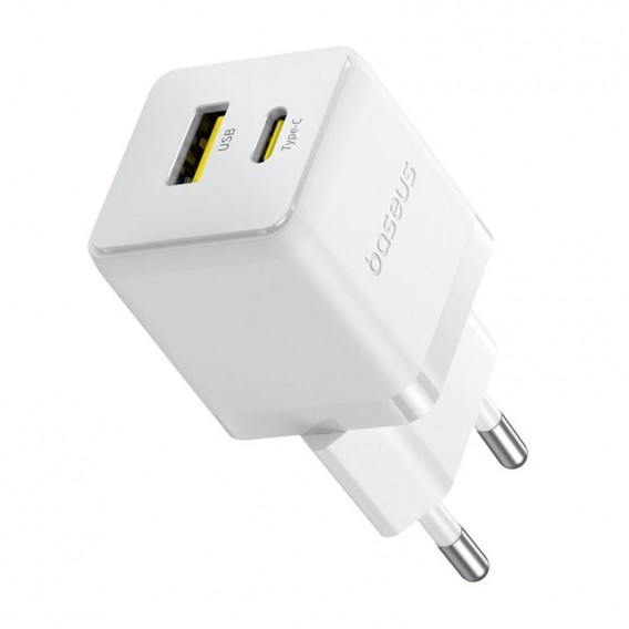 Блок живлення Baseus Palm Fast Charger 20W (1USB-A/1C) + кабель Type-C to Type-C (P10111608) Moon White