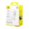 Блок живлення Baseus Palm Fast Charger 20W (1USB-A/1C) + кабель Type-C to Type-C (P10111608) Moon White