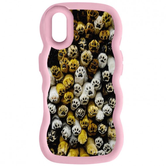 Чехол TPU Cloudy Pictures для Apple iPhone XR (6.1") Paws Pink