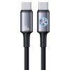 Дата кабель Usams US-SJ752 With Colorful Light Huan Ser. Type-C to Type-C 60W (1.2m) Tarnish