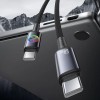 Дата кабель Usams US-SJ752 With Colorful Light Huan Ser. Type-C to Type-C 60W (1.2m) Tarnish