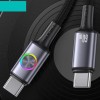 Дата кабель Usams US-SJ752 With Colorful Light Huan Ser. Type-C to Type-C 60W (1.2m) Tarnish