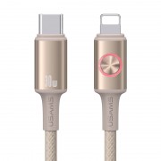 Дата кабель Usams US-SJ753 With Colorful Light Huan Ser. Type-C to Lightning 30W (1.2m) Desert Titanium