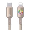 Дата кабель Usams US-SJ753 With Colorful Light Huan Ser. Type-C to Lightning 30W (1.2m) Desert Titanium