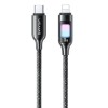 Дата кабель Usams US-SJ749 With Colorful Light TC Ser. Type-C to Lightning 30W (1.2m) Tarnish