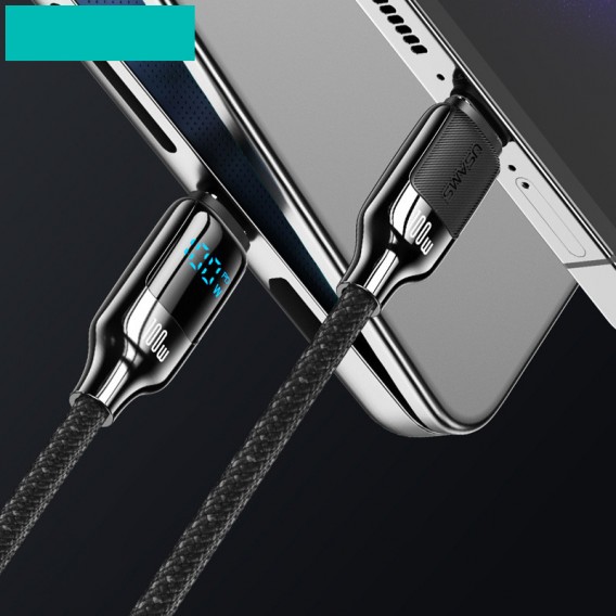 Дата кабель Usams US-SJ742 Digital Display HX Ser. Type-C to Type-C 100W (1.2m) Tarnish