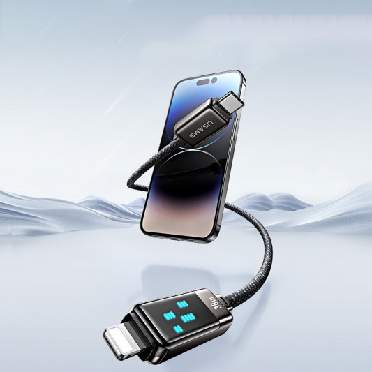 Дата кабель Usams US-SJ743 Meteor Ser. Type-C to Lightning 30W (1.2m) Tarnish - зображення 1 