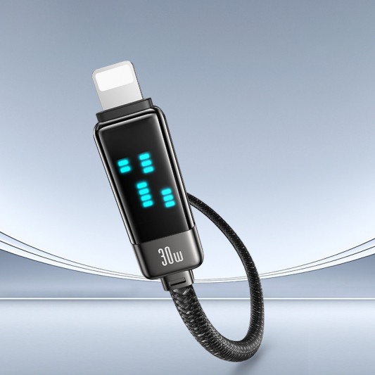 Дата кабель Usams US-SJ743 Meteor Ser. Type-C to Lightning 30W (1.2m) Tarnish - зображення 2 