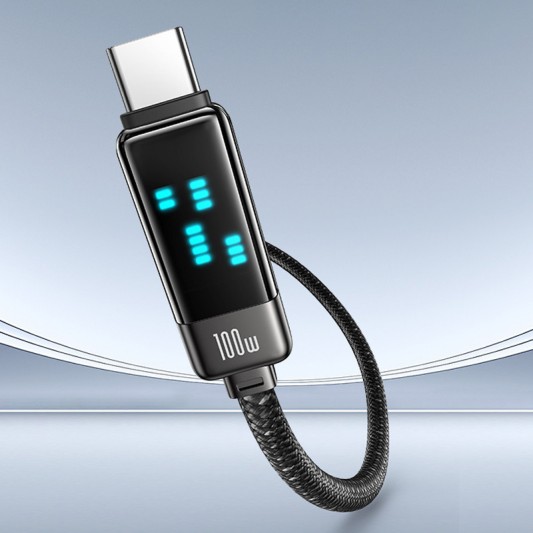 Дата кабель Usams US-SJ744 Meteor Ser. Type-C to Type-C 100W (1.2m) Tarnish - зображення 2 