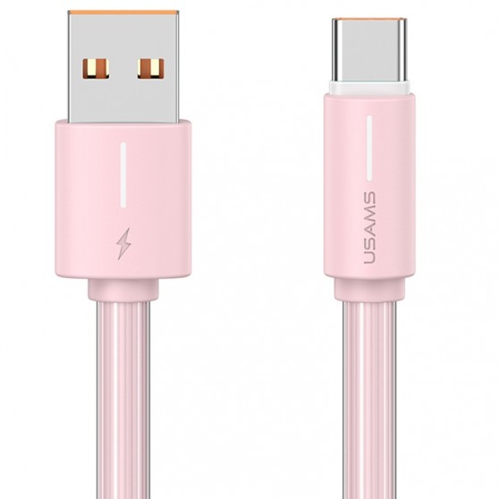 Дата кабель Usams US-SJ732 Bicolor Charging YR Ser. USB to Type-C 3A (1m) Pink