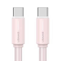 Дата кабель Usams US-SJ734 Bicolor Charging YR Ser. Type-C to Type-C 60W (1m) Pink