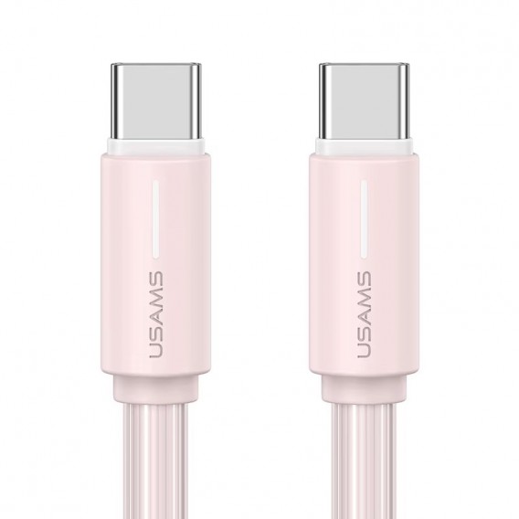 Дата кабель Usams US-SJ734 Bicolor Charging YR Ser. Type-C to Type-C 60W (1m) Pink